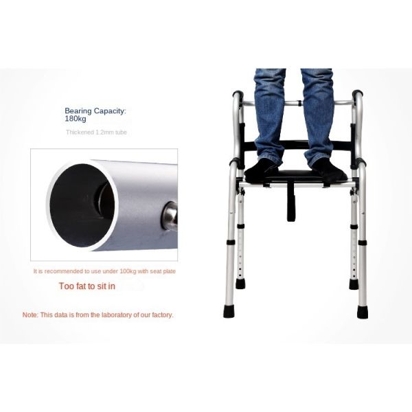 Leather Waterproof Rollator Walker with Folding Seat Class I Instrument Classification