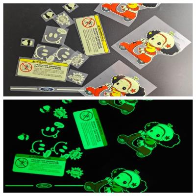 Printable Fluorescent Glow In The Dark Logo Sticker For Bag