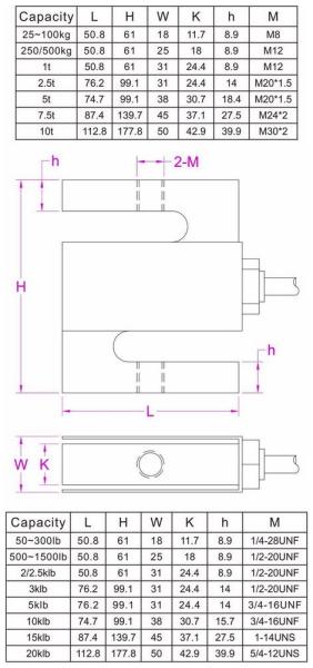 Rice Lake RL20000SS S type load cell 500lb 300lb 200lb 100lb 50lb