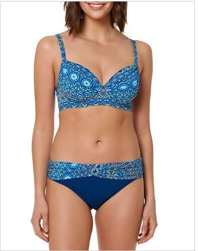 BLEU BY ROD BEATTIE Beach Please Printed Double Tail Bikini Top