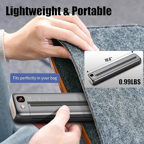 F81 Portable Printer Wireless for Travel, Bluetooth WiFi Inkless Thermal Printers for 8.5 x 11 US Letter & A4 Size, Compatible with Android iOS Phone Mac Windows Laptop for Office & Home