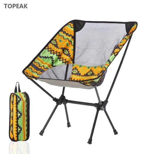Colorful Brown Outdoor Folding Chairs 400 Lb Capacity Aluminum 54x48x65cm
