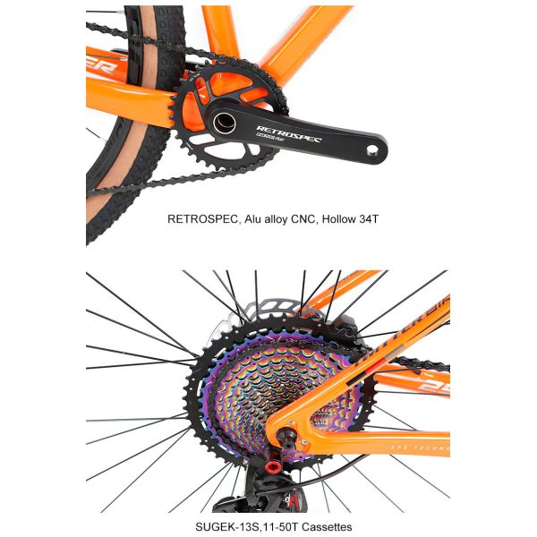 27,5 скорость Groupset горного велосипеда STORM2.0 RETROSPEC 13 Firber углерода 29er