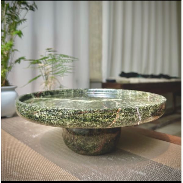 Tarjeta decorativa de mármol redondo verde italiano