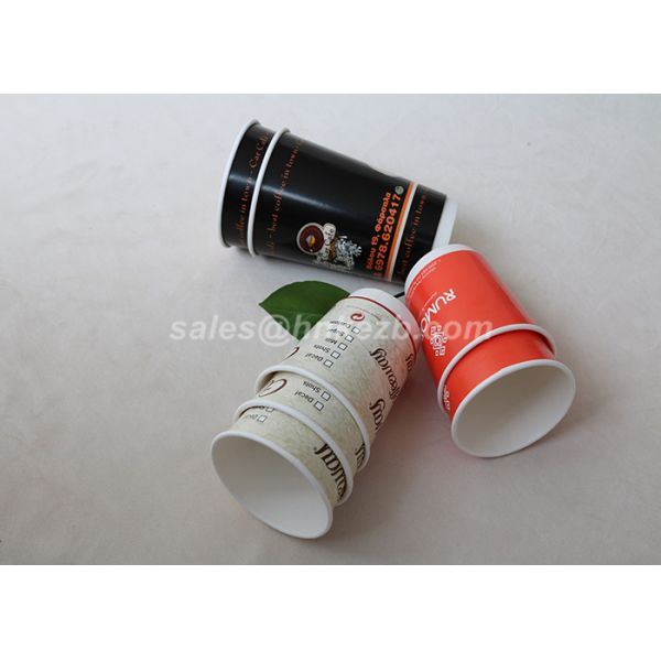 12oz Custom Logo Double Wall Paper Cups / Insulated White Coffee Cups