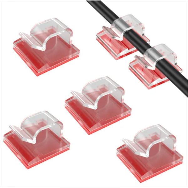 1000 Black Pcs Cable Clips Adhesive Cable Organizer Cord Holder Wire Clip Wire Management Self Adhesive Hooks Wire Holder