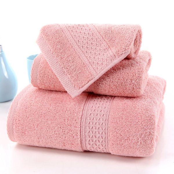 Set de toallas de algodón de 70*140cm para Hotel Home Beach 3pcs Toallas de baño absorbentes largas