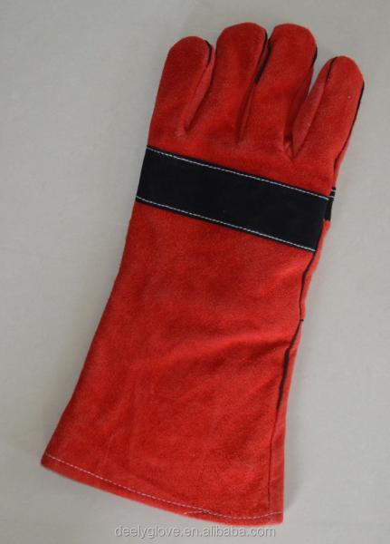 Full Lining Elbow Length Heat Protection Gloves TIG Welding 250C 482F