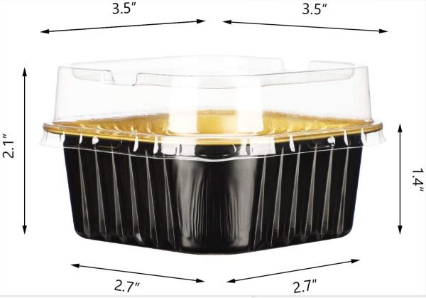 Square Black Smooth Wall Colored Aluminum Foil Bowl