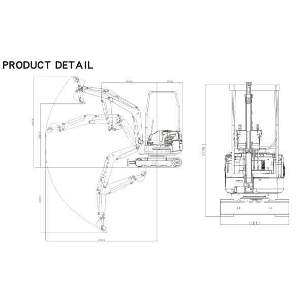KV18 PLUS Дизельный мини экскаватор с двигателем Kubota D722 10,3 кВт