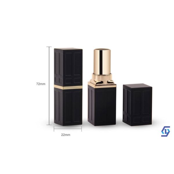 Black Empty Abs Square Lipstick Tube Plastic 3g Custom Makeup Packaging