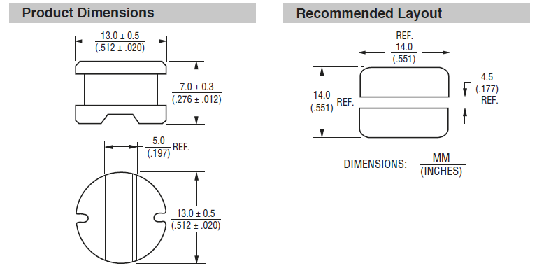 SDR1307-1R5ML SMD Индукторы питания 1.5μH Серия SDR1307 Для портативного коммуникационного оборудования Камкассы LCD телевизоры CD-плееры