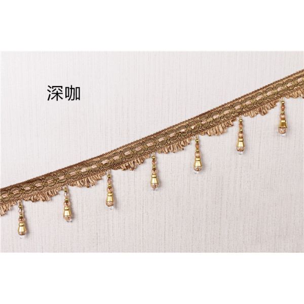 Handmade fashionable chain beads lace tassels fringes for curtain/sofa/pillow decoration