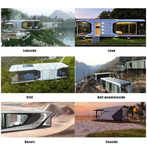 Maison de capsule spatiale préfabriquée facile à assembler avec plancher en carton MGO