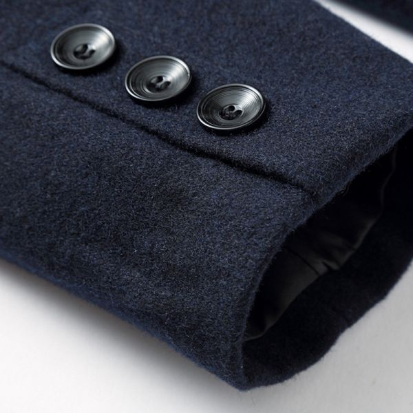 Большой лапель Средний длинный кашемир Классический мужской утилитарный ошейник стройный верхний пальто транш лисица куртка мужской пальто