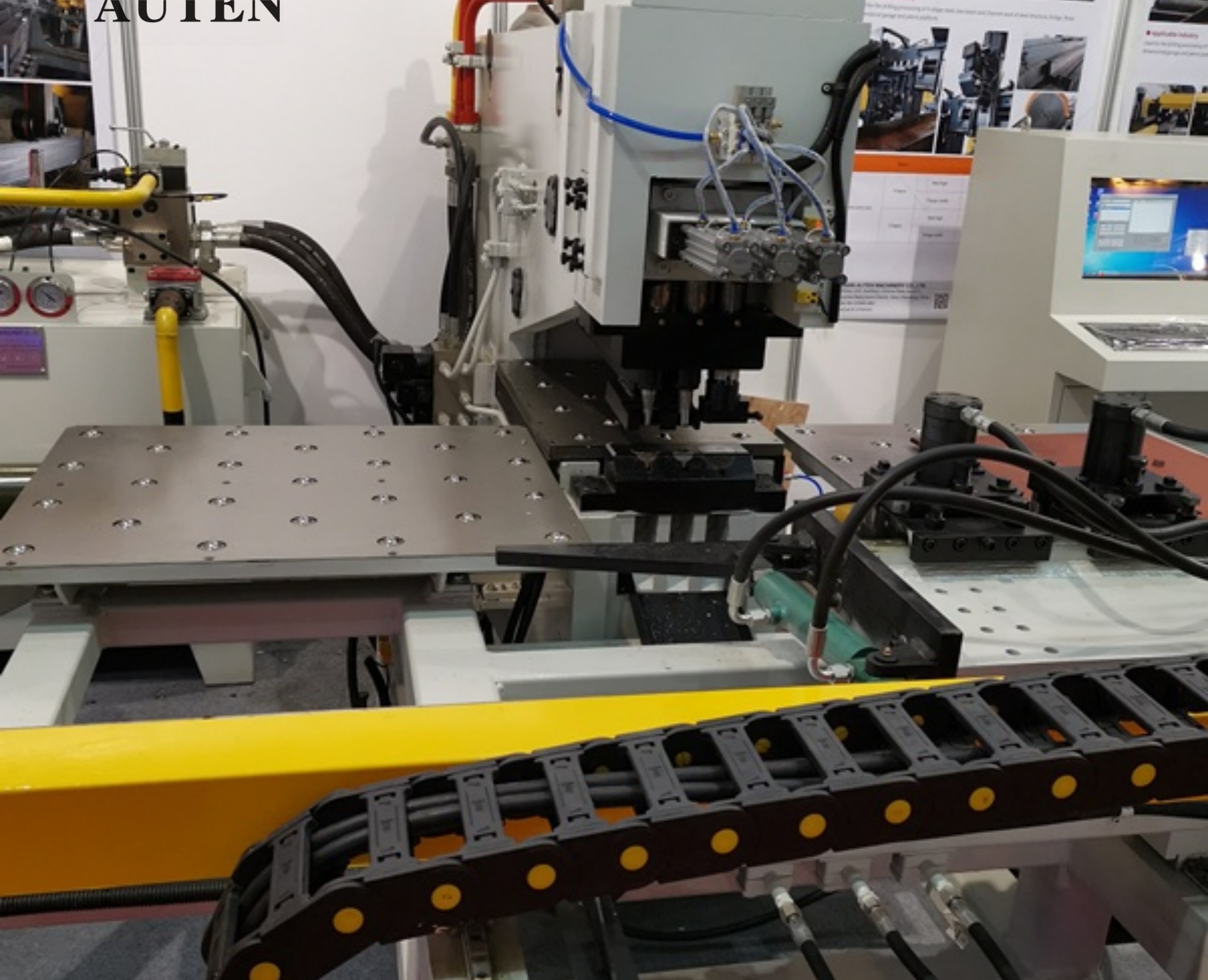 Precision CNC Plate Punching Marking And Drilling Machine For Steel Tower Components