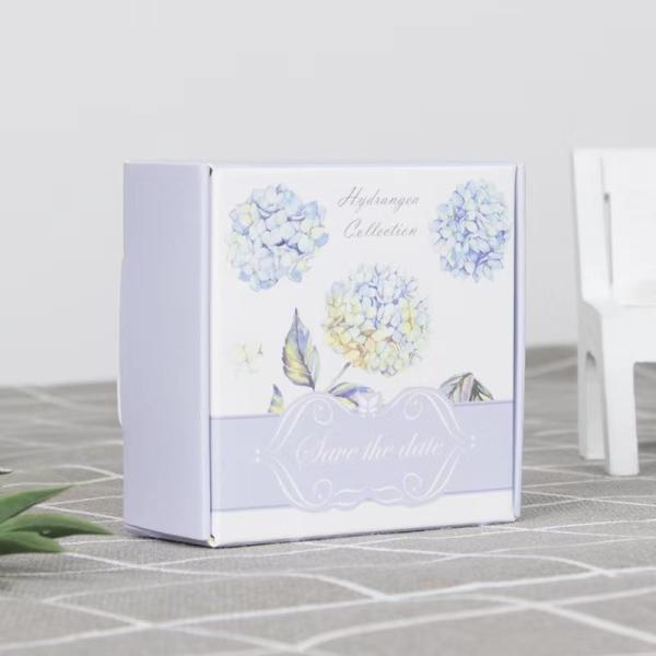 Blue Green Pink Ivory Paper Scrunchie Packaging Box Glossy Lamination