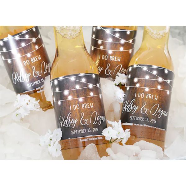 Glossy Waterproof Beer Wine Bottle Sticker Label With Custom Logo