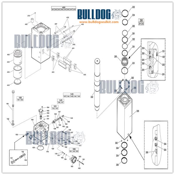 Atlas Copco HB3600 Jack Hammer Hydraulic Breaker Seal Kit 3363103334