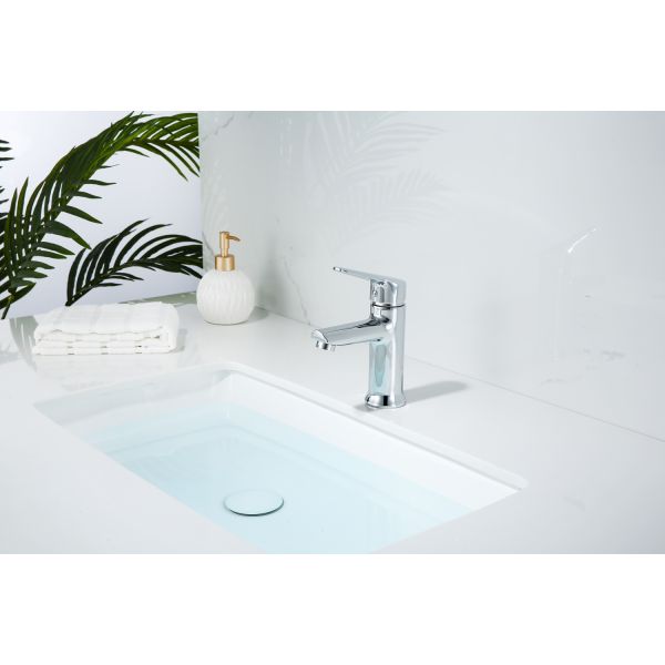 Lizhen-Hwa.Eng Zinc Alloy Single Hole Hot And Cold Wash Basin Faucet for Installation