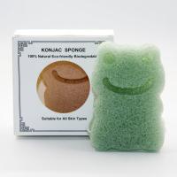L'éponge konjac de bébé organique de grenouille a adapté Logo Skin Friendly aux besoins du client