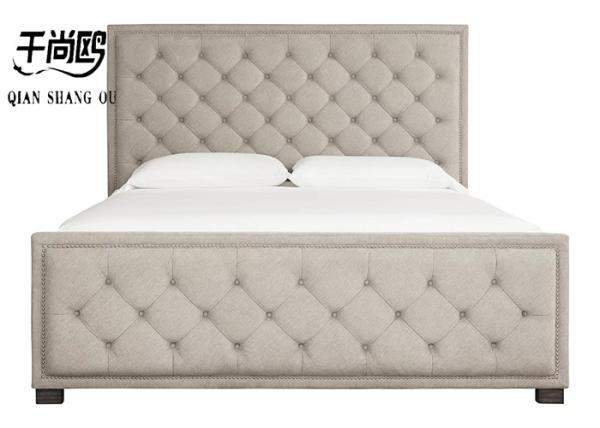 Luxury Tall Upholstered King Size Bed Button Metal 137*203cm 153*203cm