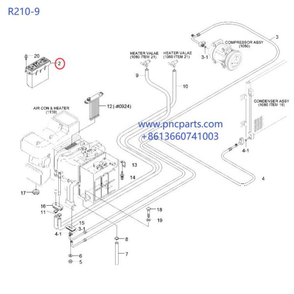 11Q6-90130 Hyundai Spare Parts Ac Control Unit R210-9 Control Assy 9-Series
