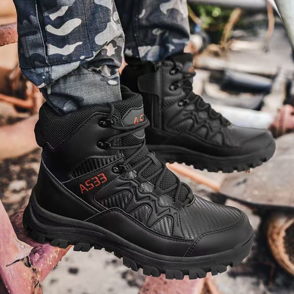 Botas de combate tácticas de gran tamaño Botas de senderismo amarillas para el desierto