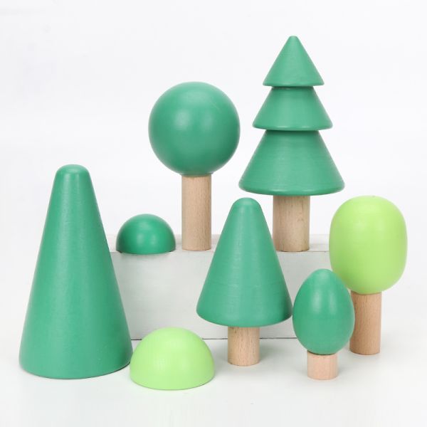 Blocs constitutifs en bois Toy Creative Educational d'arc-en-ciel de Brown 18cm