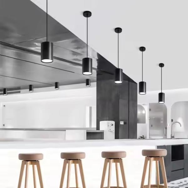 Aluminum Cylinder LED Track Light Round Surface Downlight Hanging Linear Pendant Lights