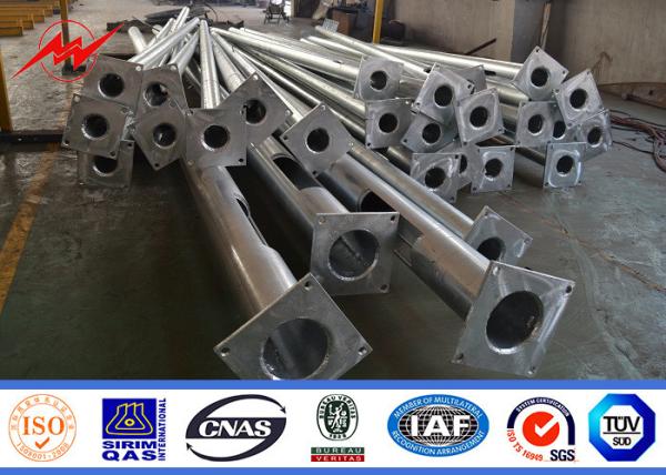 8m Hot Dip Galvanized Steel Pole , Solar Street Light Poles With Q235 Material