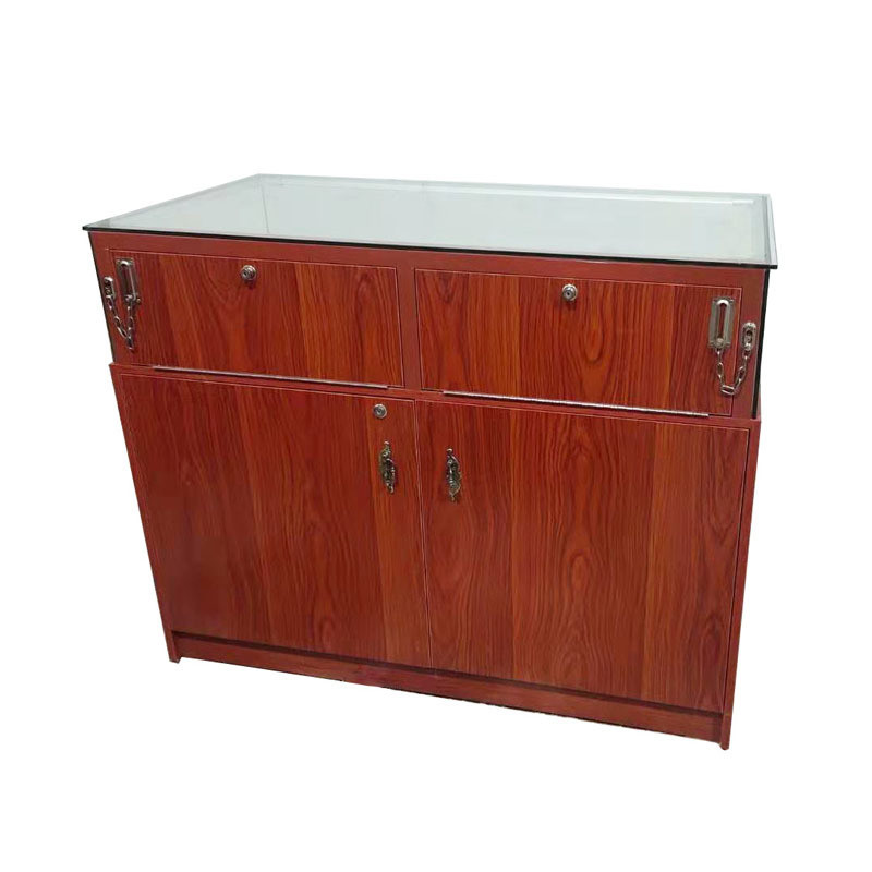 Custom Logo Commercial Sectional Furniture with Glass Display Cabinet and LED Lights
