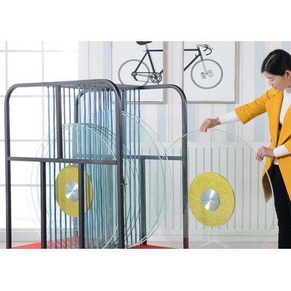 6 дюймовые полиэстерные кастеры / банкетное оборудование 10 отсеков Стеклянный поворотный стол Транспортная тележка