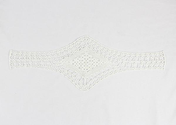 Water Soluble Embroidered Lace Collar Applique / Bridal Lace Appliques For Gowns