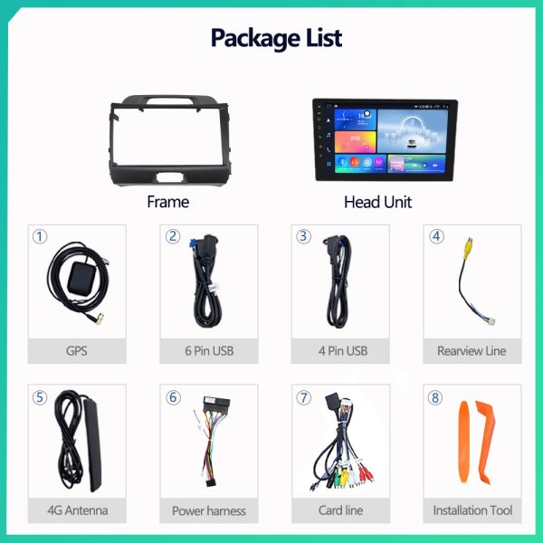 9inch IPS/QLED/2K Touch Screen Car DVD Player GPS Navigation System for KIA SPORTAGE 2010-2016