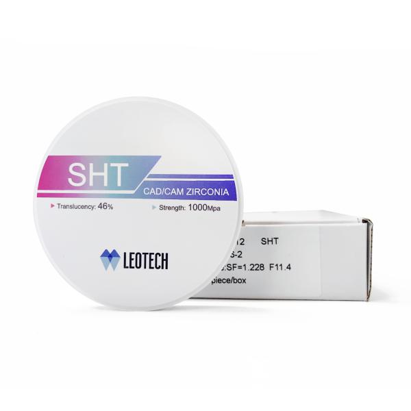 SHT Ultra-Translucent Zirconia Block , 46% Light Transmission , 1000MPa Strength for Aesthetic Crowns