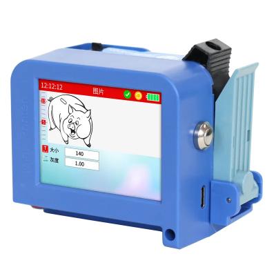 Blue Full Screen 2.4 Inches Inkjet Printer Small Handheld Mini Automatic Food Bag Bottle Body Bottle Cap