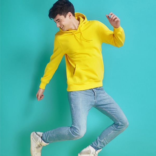 Custom Sports Unisex Plain Hoodies Pullover Blank Streetwear White Blue