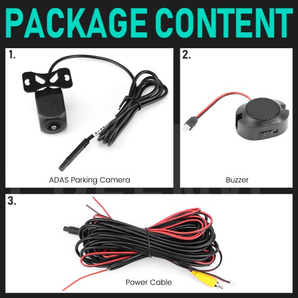 Aftermarket Car Front Rear Parking Assist System with AI Camera and Parking Sensors