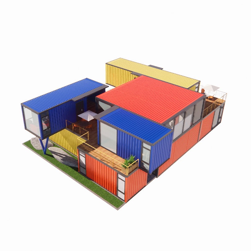 Galvanized Steel Square Tubes Main Structure for Customization Modern Prefab Container Houses Aluminum Alloy Windows