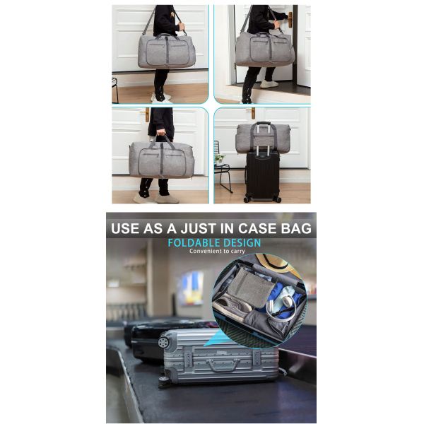 Custom Logo Waterproof Duffel Bags Weekender Overnight Bag With Shoes Compartment