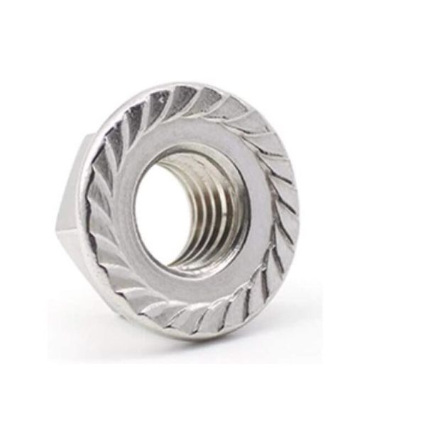 Гайка шестиугольника SGS M6 головы наговора ROHS чокнутая с тоном серебра фланца