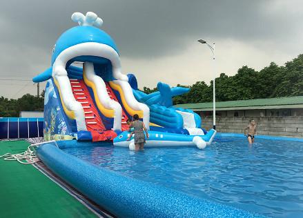 Animal Inflatable Theme Park , Blow Up Water Park Playground PVC Tarpaulin
