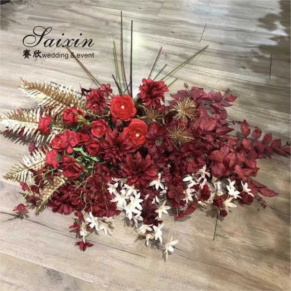 SX-F010 Оптовая высококачественная красная искусственный букет цветов для свадебной организации
