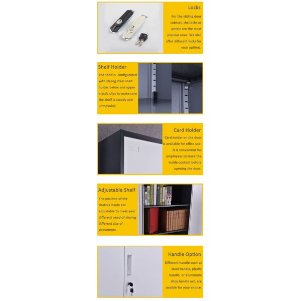 Хранение опиловки кухонного шкафа стеклянного и стального офиса картотеки раздвижной двери стальное