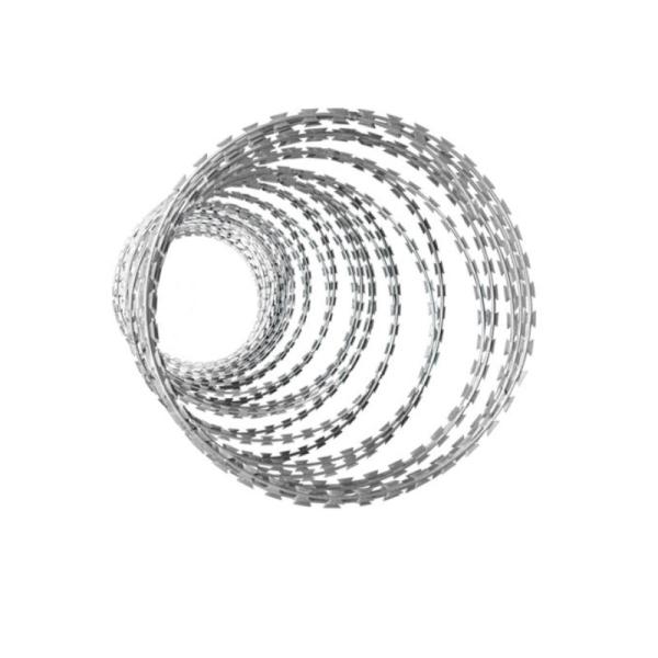 Hot Dipped Galvanized 450mm Concertina Razor Barbed Wire For Prison Fence