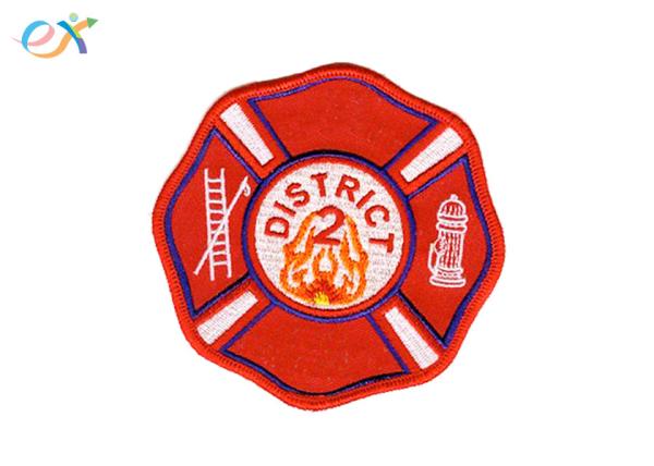 Custom Logo Fire control Iron On Embroidered Patches With Merrowed Border