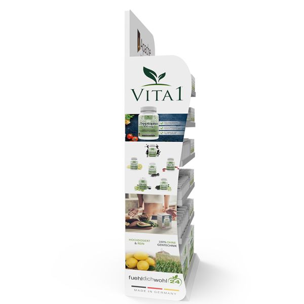 Estante de exhibición de la medicina de madera de soporte de exhibición de la farmacia de la droga con el logotipo de encargo