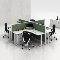 Mesa de escritório de madeira Divisão de 4 pessoas Cubicle de pessoal Mesa de escritório