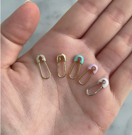 925 de plata esterlina de moda femenina con pendientes adornados con acabado de gota de esmalte azul